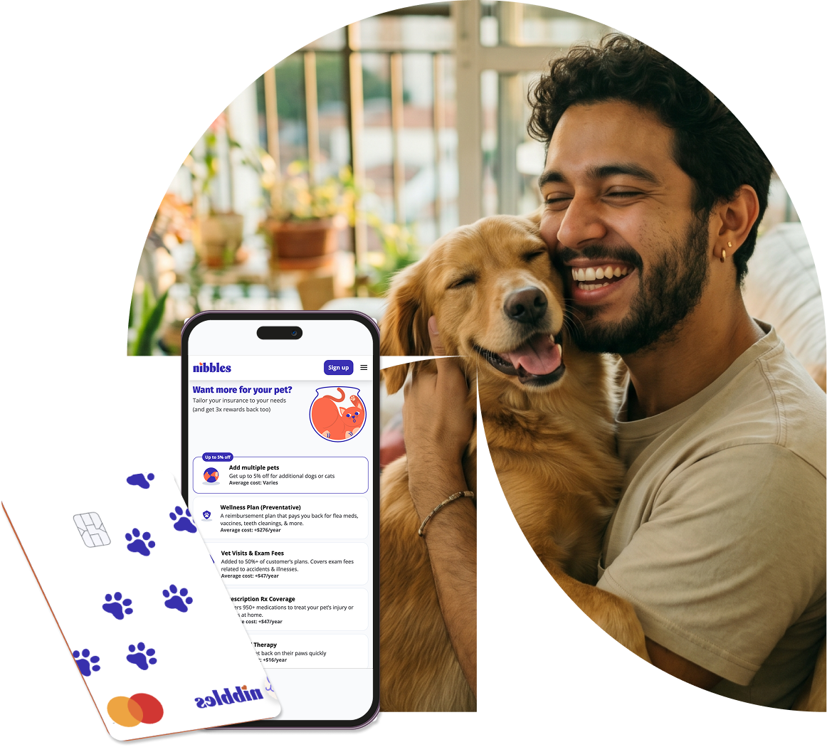 Nibbles app screenshot showing pet expense tracking